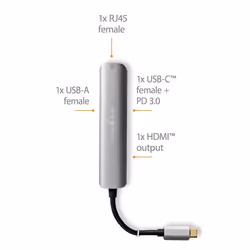 Nedis CCBW64220AT02 replicatore di porte e docking station per laptop USB 3.2 Gen 1 (3.1 Gen 1) Type-C Antracite - Vista aggiuntiva 8