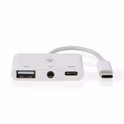 Nedis CCGB64790WT01 replicatore di porte e docking station per laptop Cablato USB 2.0 Type-C Bianco - Vista aggiuntiva 2