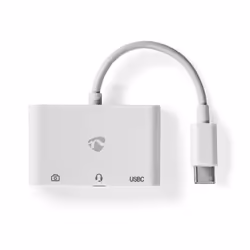 Nedis CCGB64790WT01 replicatore di porte e docking station per laptop Cablato USB 2.0 Type-C Bianco - Vista aggiuntiva 3