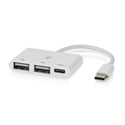 Nedis CCGB64785WT01 hub di interfaccia USB 2.0 Type-C 5000 Mbit/s Bianco