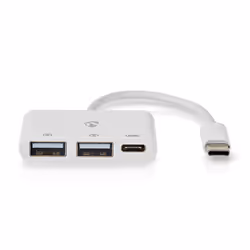 Nedis CCGB64785WT01 hub di interfaccia USB 2.0 Type-C 5000 Mbit/s Bianco