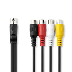 Nedis CAGL20450BK02 cavo audio 0,2 m DIN (5-pin) 4 x RCA Nero