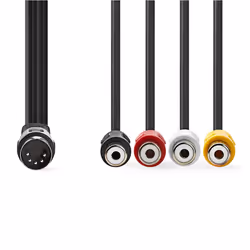 Nedis CAGL20450BK02 cavo audio 0,2 m DIN (5-pin) 4 x RCA Nero - Vista aggiuntiva 2