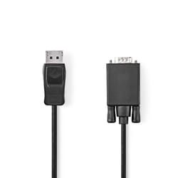 Nedis CCGL37301BK20 cavo e adattatore video 2 m VGA (D-Sub) DisplayPort Nero