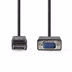 Nedis CCGL37301BK20 cavo e adattatore video 2 m VGA (D-Sub) DisplayPort Nero