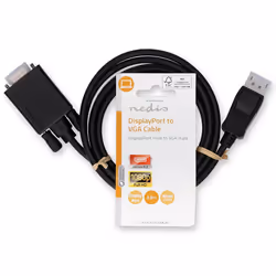 Nedis CCGL37301BK20 cavo e adattatore video 2 m VGA (D-Sub) DisplayPort Nero