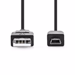 Nedis CCGL60300BK20 cavo USB USB 2.0 2 m USB A Mini-USB B Nero - Vista aggiuntiva 2