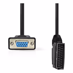 Nedis CVGL31550BK20 Cavo SCART 2 m SCART (21-pin) VGA (D-Sub) Nero - Vista aggiuntiva 2