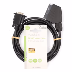Nedis CVGL31550BK20 Cavo SCART 2 m SCART (21-pin) VGA (D-Sub) Nero - Vista aggiuntiva 3