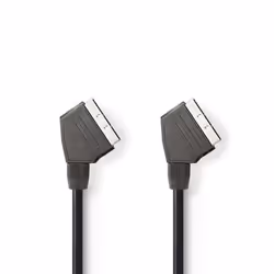 Nedis CVGL31001BK15, 1,5 m, SCART (10-pin), SCART (10-pin), Maschio, Maschio, Nichel