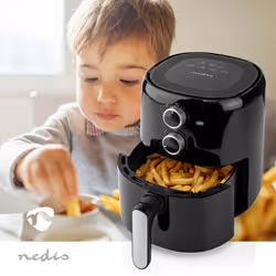 Nedis KAAF130BK friggitrice Singolo 3 L Indipendente 1500 W Friggitrice ad aria calda Nero