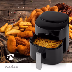 Nedis KAAF160BK friggitrice Singolo 4,2 L Indipendente 1300 W Friggitrice ad aria calda Nero