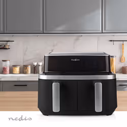 Nedis KAAF320BK friggitrice Doppia 4,2 L Indipendente 2600 W Friggitrice ad aria calda Nero - Vista aggiuntiva 5