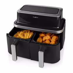 Nedis KAAF320BK friggitrice Doppia 4,2 L Indipendente 2600 W Friggitrice ad aria calda Nero - Vista aggiuntiva 6