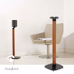 Nedis SPMT5770BN supporto da parete per casse acustiche Pavimento Metallo, Legno Nero