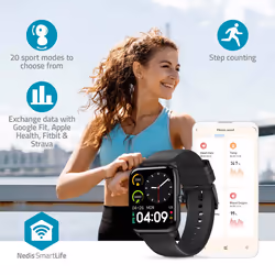 Nedis BTSW30BK smartwatch e orologio sportivo 4,29 cm (1.69") LCD Digitale Touch screen Nero - Vista aggiuntiva 7