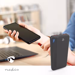 Nedis PBKPD20W125BK batteria portatile Polimeri di litio (LiPo) 10000 mAh Nero - Vista aggiuntiva 8