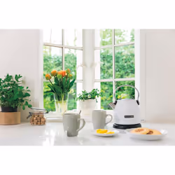 KitchenAid 5KEK1222EWH bollitore elettrico 1,25 L 2200 W Nero, Acciaio inox, Bianco