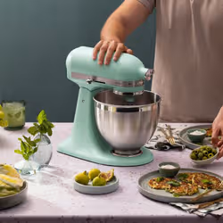 KitchenAid 5KSM195PSESD Sbattitore con base 300 W Colore menta, Argento - Vista aggiuntiva 7