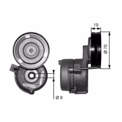 Diametro esterno [mm]: 70. Diametro interno [mm]: 8. Indice: GATT38558. Larghezza [mm]: 19. Materiale: Metallo. Numero del Pr ...