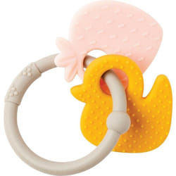 Nattou - Massaggiagengive Animaletti in Silicone Rosa Anatra