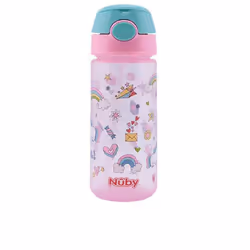 Mug con bottone e cannuccia morbida 3 anni+ #rosa 540 ml