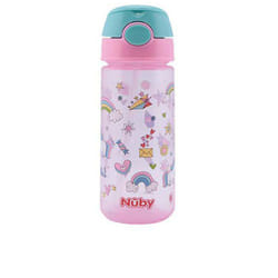 Mug con bottone e cannuccia morbida 3 anni+ #rosa 540 ml