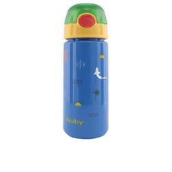 Mug con bottone e morbida cannuccia #surf blue 540 ml