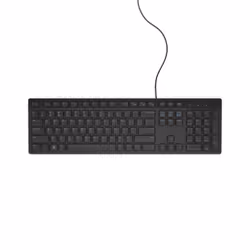 DELL KB216, Full-size (100%), Cablato, USB, QWERTY, Nero