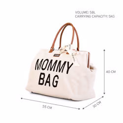 Childhome Mommy Bag Borsa a mano Nero, Marrone, Bianco Nylon, Poliestere - Vista aggiuntiva 4