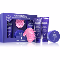 Tutto per capelli dall’aspetto meraviglioso in un’unica confezione. Il set di cosmetici Lee Stafford Bleach Blondes Purple re ...