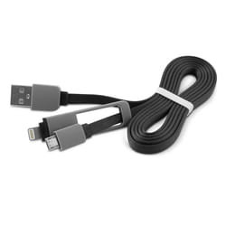 1Life CABLE USB(A) A LIGHTNING/MICROUSB 1M NEGRO cavo USB USB A Micro-USB A Nero, Grigio