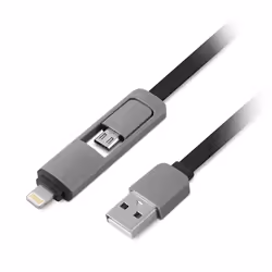 1Life CABLE USB(A) A LIGHTNING/MICROUSB 1M NEGRO cavo USB USB A Micro-USB A Nero, Grigio - Vista aggiuntiva 2
