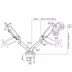 Napofix DM3200 Supporti a parete per TV 68,6 cm (27") Scrivania Nero - Vista aggiuntiva 2