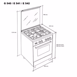 Meireles G 540 X NAT Cucina Gas Bianco