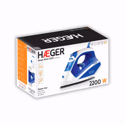 Haeger Steam River 2200 Ferro da stiro a secco e a vapore Acciaio inossidabile 2200 W Blu, Bianco - Vista aggiuntiva 5