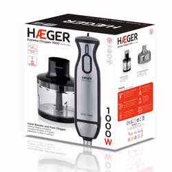 Haeger HB-10C.019A frullatore Frullatore ad immersione 1000 W Nero, Acciaio inox, Trasparente - Vista aggiuntiva 5