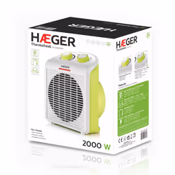 Haeger FH-200.010A stufetta elettrica Interno Verde, Bianco 2000 W Riscaldatore ambiente elettrico con ventilatore