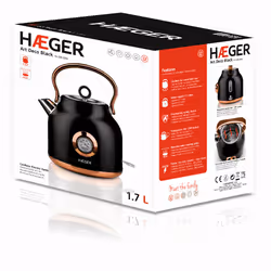 Haeger EK-22B.024A bollitore elettrico 1,7 L 2200 W Nero, Oro - Vista aggiuntiva 4