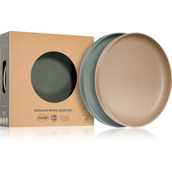 Dantoy Tiny Bio Dinner Plate Set Olive/Mocca 0m+ 2 pz