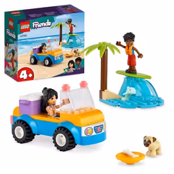 LEGO Friends 41725 Divertimento sul Beach Buggy con Macchina Giocattolo, Surf, Mini Bamboline, Delf