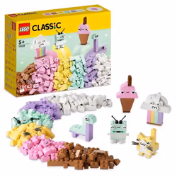 LEGO Classic 11028 Divertimento Creativo Pastelli, Set Costruzioni in Mattoncini con Dinosauro Gioc