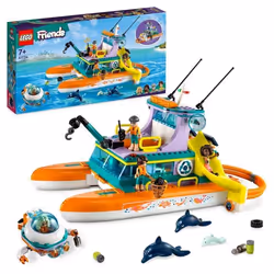 LEGO Friends 41734 Catamarano di Salvataggio, Barca Giocattolo con Animali e Sottomarino, Set Educa