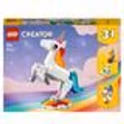 LEGO Creator 31140 Unicorno Magico con Arcobaleno, Set 3 in 1 con Animali Giocattolo Fantastici, Ca