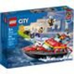 LEGO City Fire 60373 Barca di Soccorso Antincendio dei Vigili del Fuoco, Nave Giocattolo, Gommone e 1 St