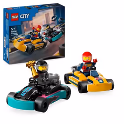 LEGO City 60400 Go-Kart e Piloti, Modellini da Costruire di Mini Go Kart da Corsa, Veicoli Giocatto