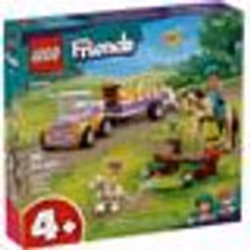 LEGO Friends 42634 Rimorchio con Cavallo e Pony, Giocattolo per la Cura degli Animali con 2 Mini Ba