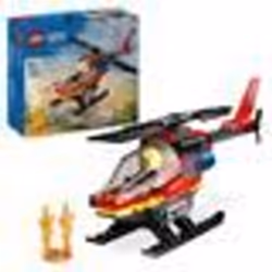 LEGO City 60411 Elicottero dei Pompieri, Veicolo Giocattolo con 2 Elementi Lancia-Acqua e Minifigur
