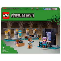 LEGO Minecraft 21252 L&#039;Armeria con Personaggio Alex, Accessori e Armi Giocattolo per Bambini di 7+