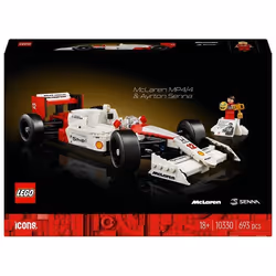 LEGO Icons 10330 McLaren MP4-4 e Ayrton Senna, Modellino da Costruire di Auto da Corsa F1 con Minif